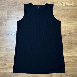 Eileen Fisher Black Sleeveless Shift Dress Large
